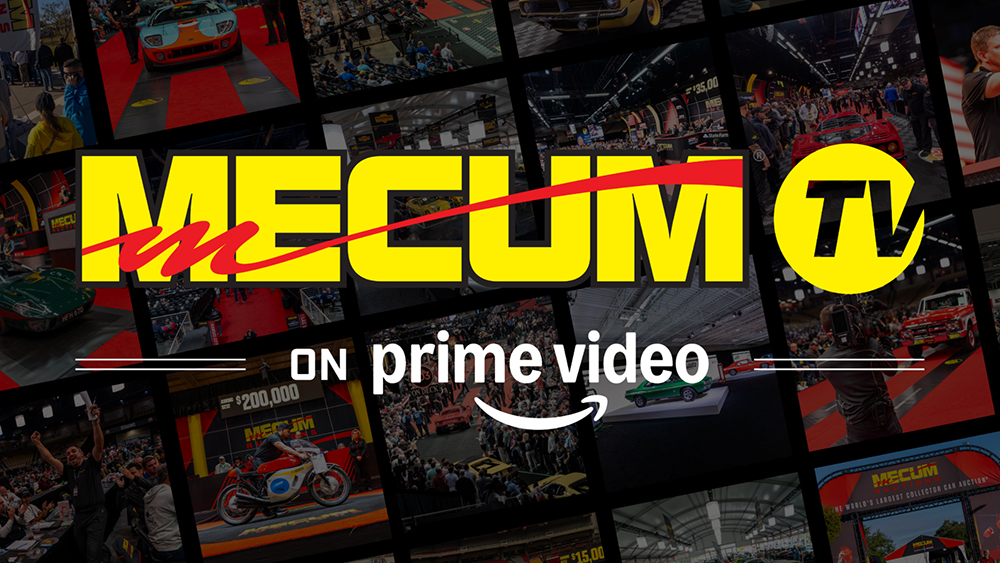 Mecum TV and Prime Video logos