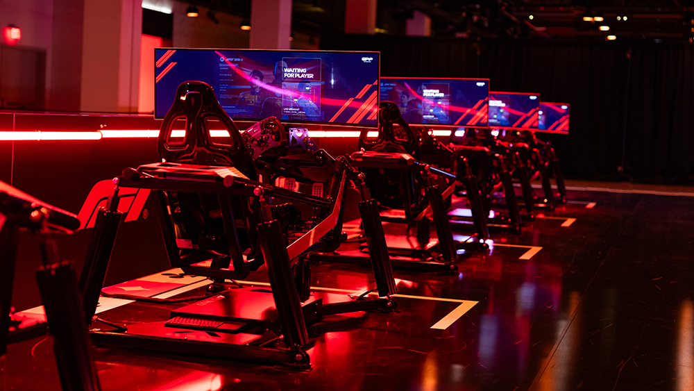 Racing simulators at Grand Prix Plaza.