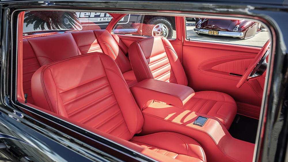 Interior of the Ryno Built 1955 Chevy Bel Air