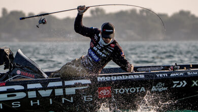 Yokohama Tire Bassmasters partnership Brandon Palaniuk action shot