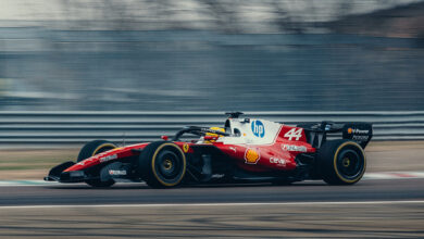 Scuderia Ferrari HP on the track