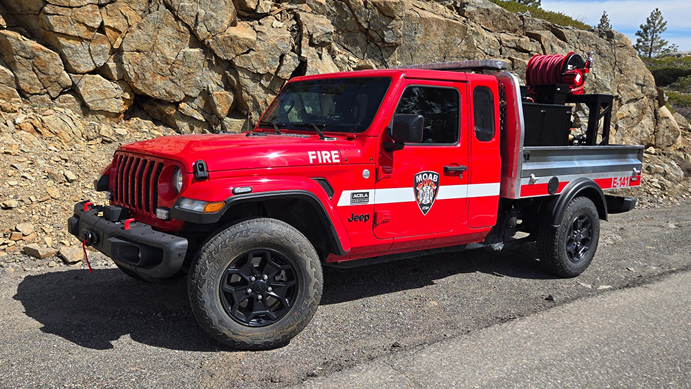 Acela Truck Company’s new Dispatcher 4x4 Type 6 fire apparatus—built on a Jeep Gladiator chassis