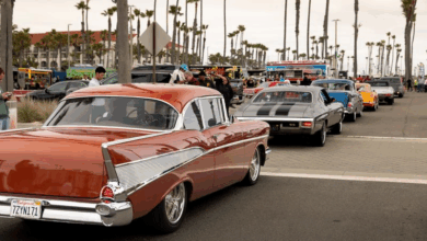 hot rods n' heroes classic cars cruising near beach