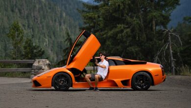 jackulatramotive films in lambo in mountain parking lot