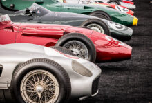 Row of classic race cars