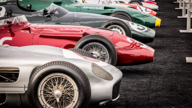 Row of classic race cars