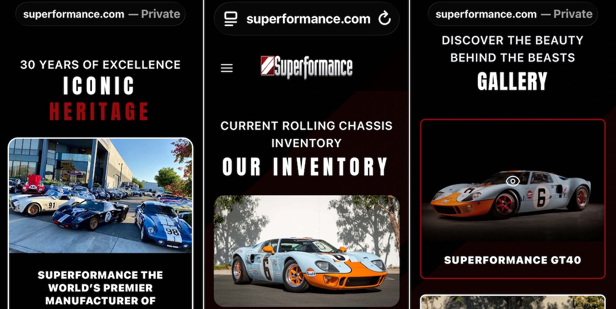 superformance updated website ux example
