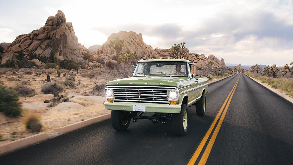 Velocity Ford Truck on desert highway