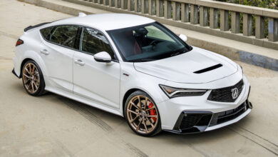 White 2026 Acura Integra Type S parked on bridge