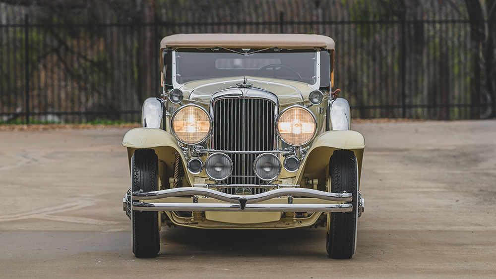 1931 Duesenberg Model J Tourster by Derham from the front