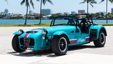 Caterham Seven Miami Special Edition parked by water