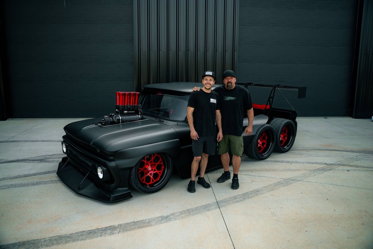 awe & deberti reps in front of custom drift truck build