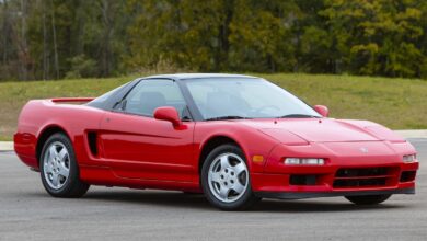 acura nsx heritage parts program 1991 red nsx front quarter view