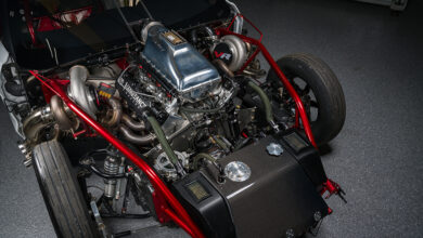 Close-up of high-performance engine
