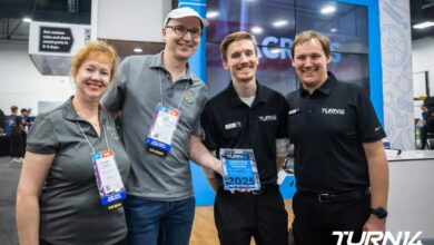 data here-to-there representatives celebrate the Outstanding eCommerce Integrator by Turn 14 Distribution.