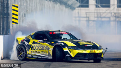 Fredric Aasbo in Rockstar Energy Toyota GR Supra at Formula DRIFT competition