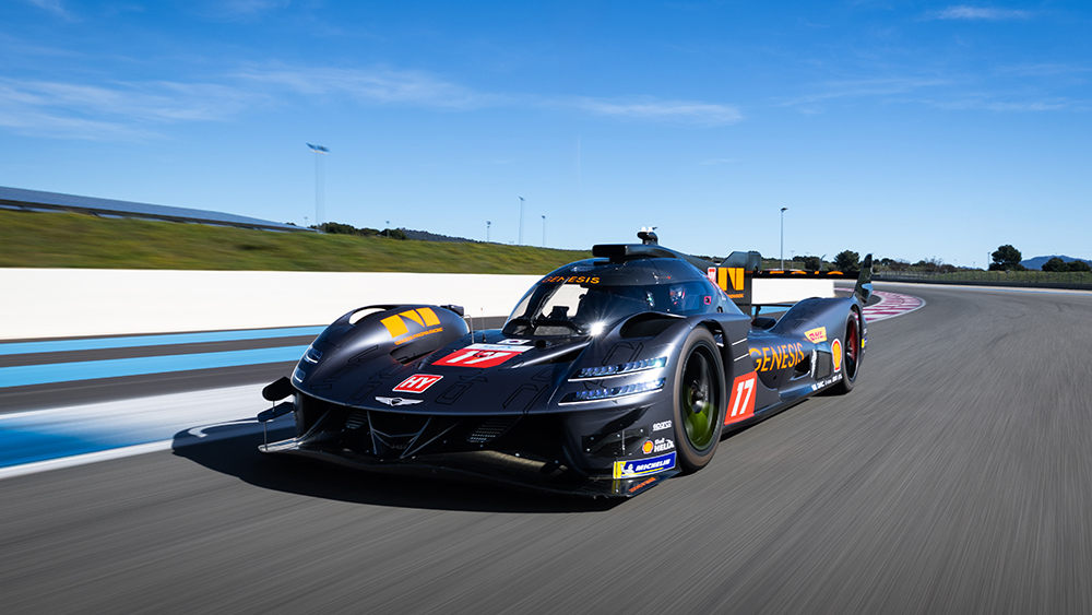 GMR-001 Hypercar on racetrack