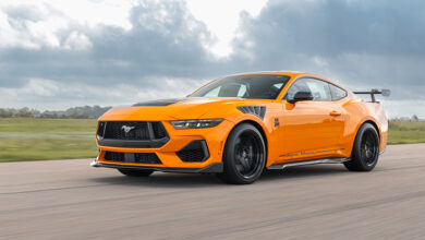 Super Venom” Mustang driving on road