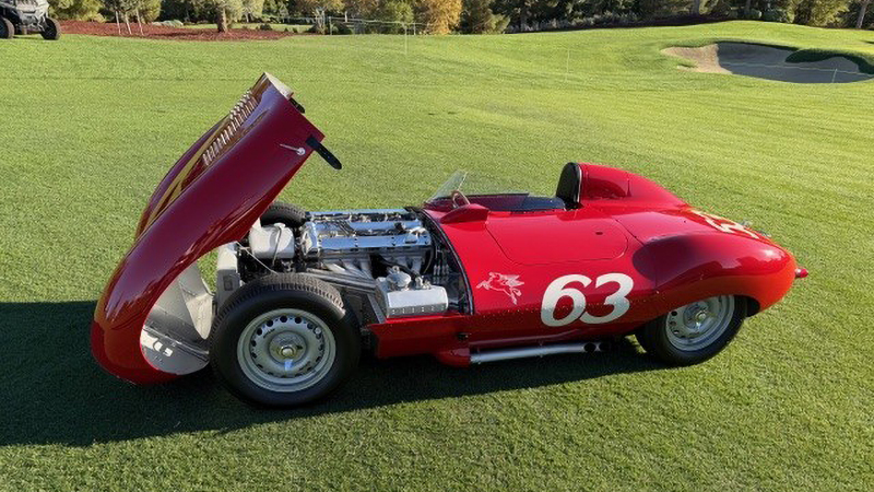 Jaguar D-Type XKD 522 parked on grass
