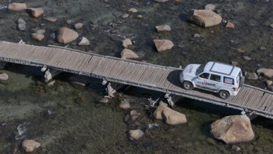 LIQUI MOLY Extreme vehicle driving over wooden bridge