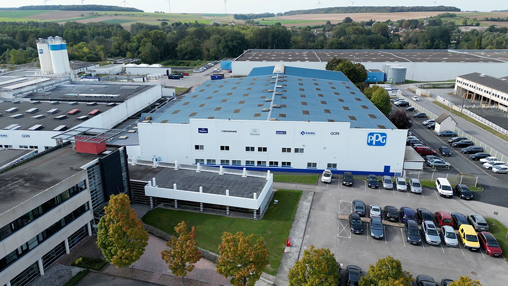 Aerial view of PPG Moreuil plant