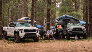 Vehicles and campers at Overland Expo West