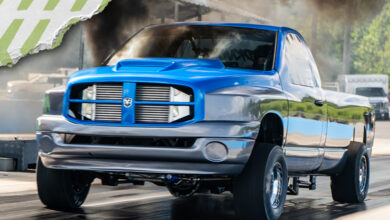 RAM truck on racetrack