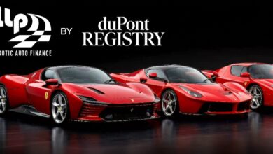 dupont registry financing graphic with red supercars side by side