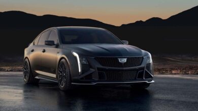 2026 Cadillac CT5 Blackwing F1 with mountains in background