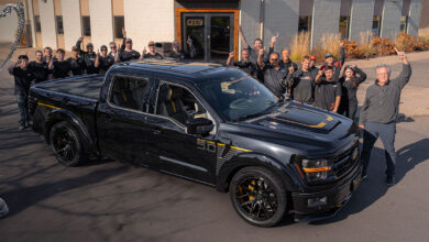 The custom Black Label F-150 and it's team at the SEMA show Pro Cup Challenge