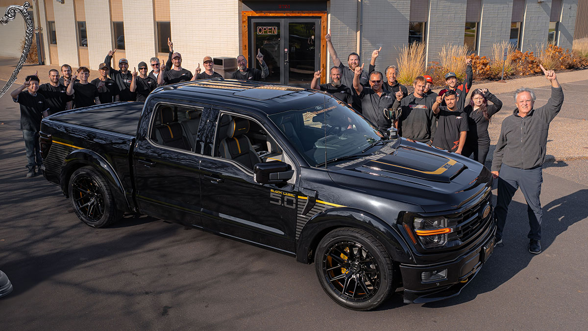 The custom Black Label F-150 and it's team at the SEMA show Pro Cup Challenge