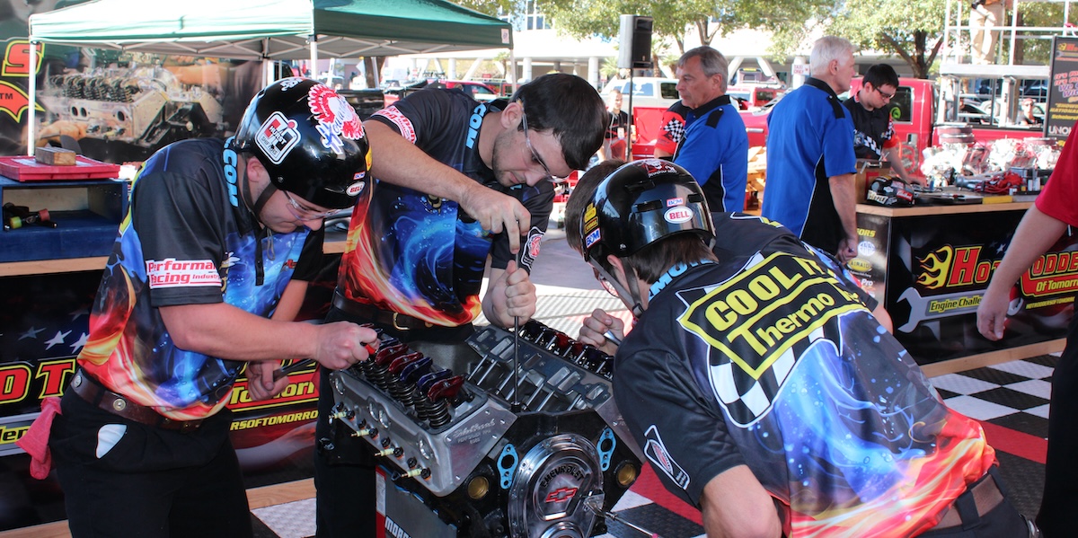hot rodders of tomorrow engine challenge at SEMA