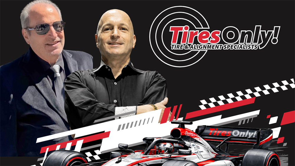 Joe and Fred Tomarchio with Tires Only! logo
