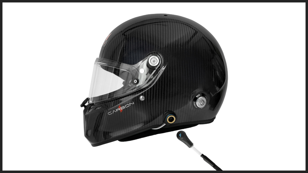 Racing helmet with hydration hose