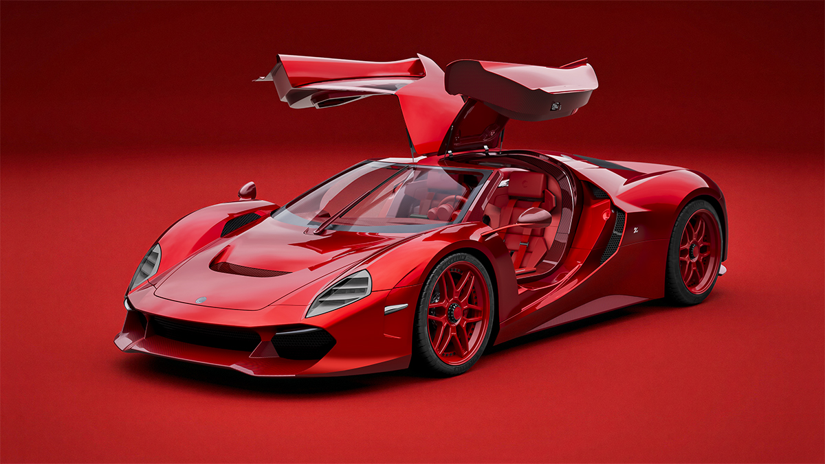 capricorn 01 Zagato Tutto Ross from front with doors opened upward