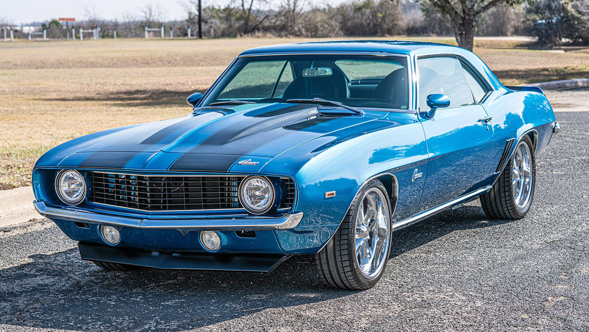 1969 Chevrolet Camaro Custom Coupe front three-quarter view