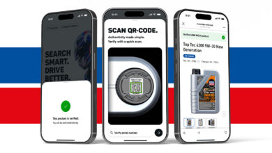 Three smartphones showing authentic.network technology