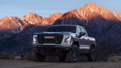 2027 GMC Sierra AT4X with mountains in background