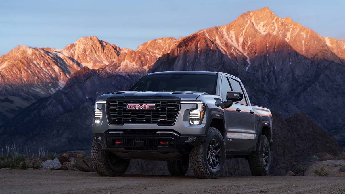 2027 GMC Sierra AT4X with mountains in background