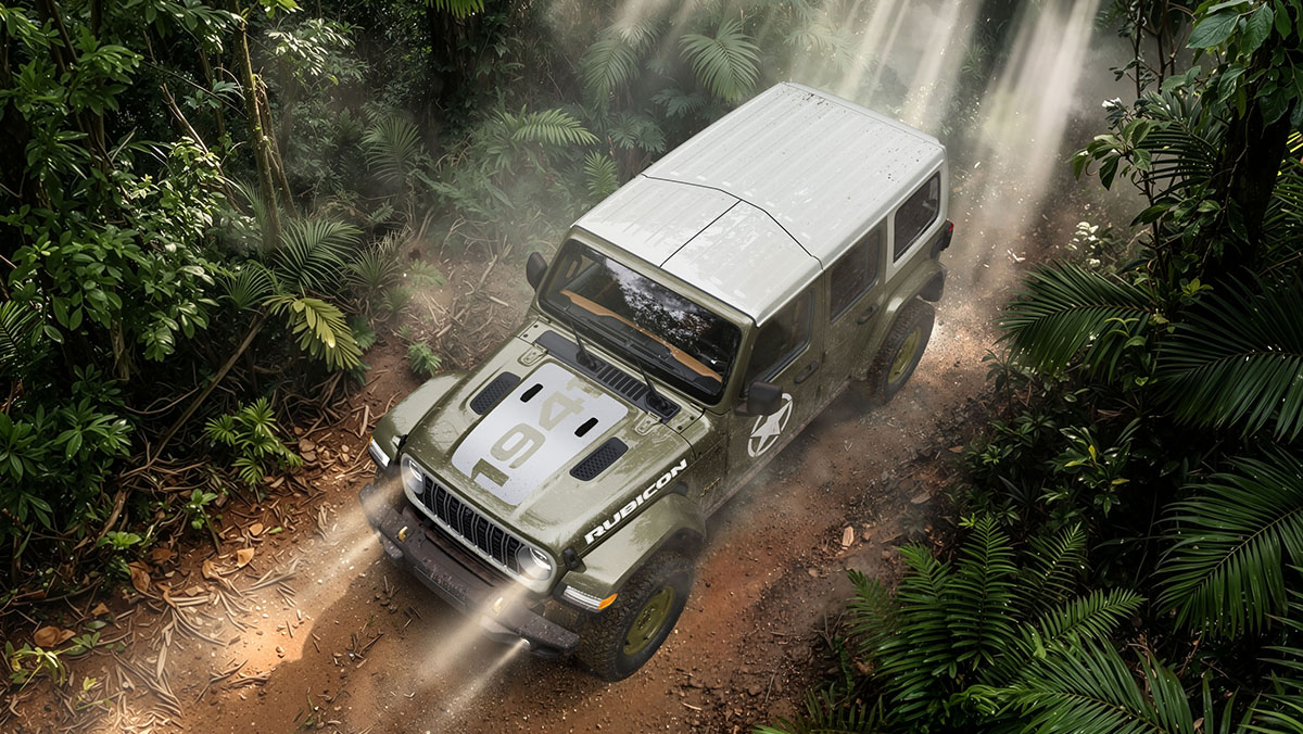 2027 Jeep Wrangler Sarge aerial view