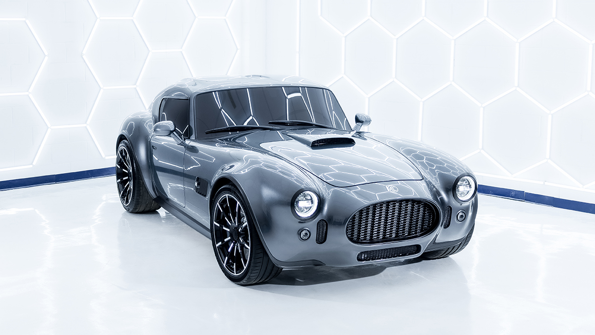 AC Cobra GT Coupe three-quarter view from the front