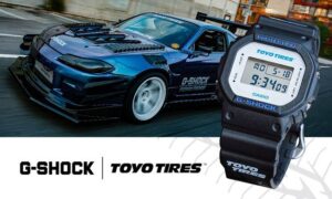 toyo g-shock watch and car graphic