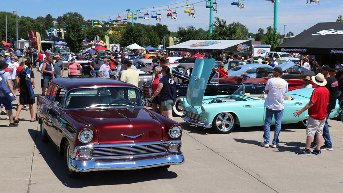 Goodguys Speedway Motors Heartland Nationals cars and crowds