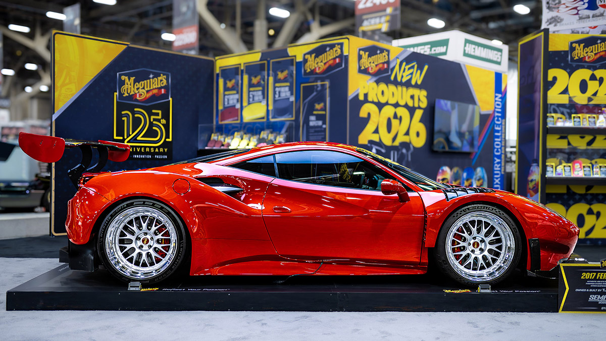 Car at Mequiar's booth at SEMA Show