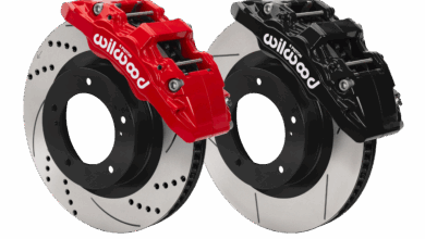 performance brakes wilwood black and red calipers on drilled rotors