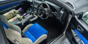 petersen fast and furious exhibit car interior blue with nirtrous bottles