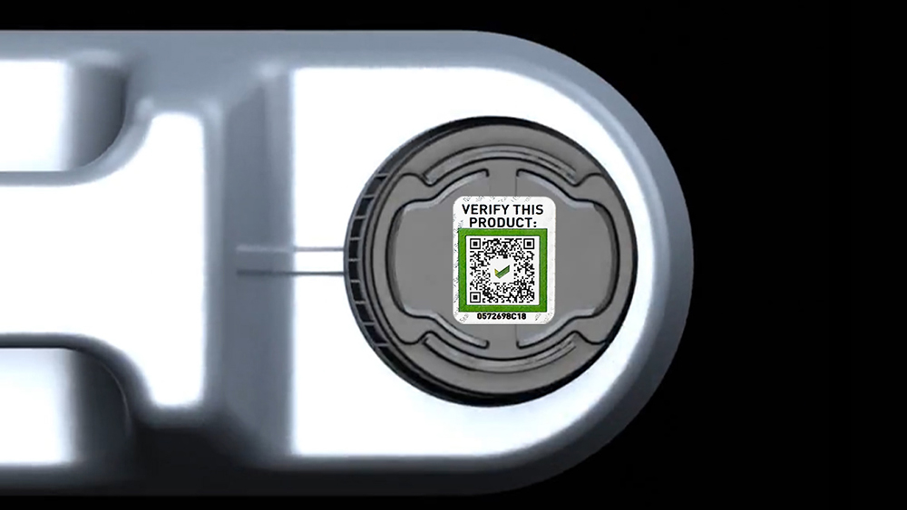 QR code on bottom of packaging