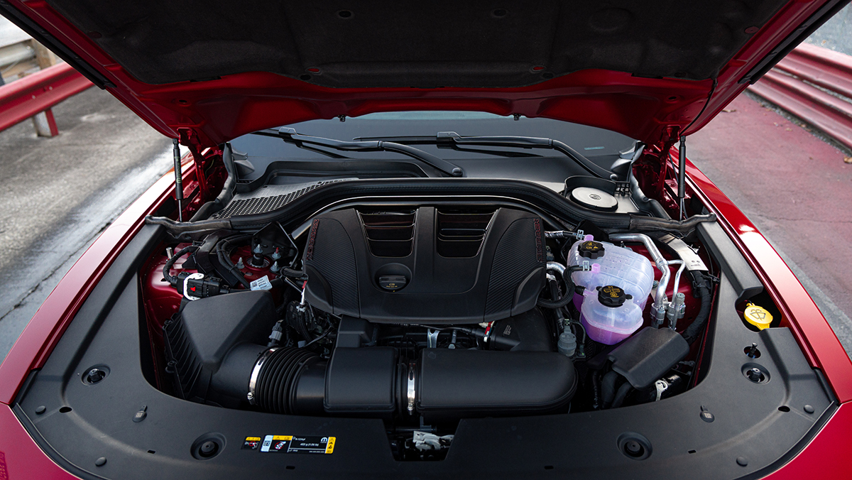 The 2027 Dodge Charger Scat Pack turbocharged SIXPACK high-output (H.O.) engine