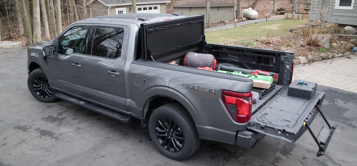 tonneau worksport full open silver truck bed revealed