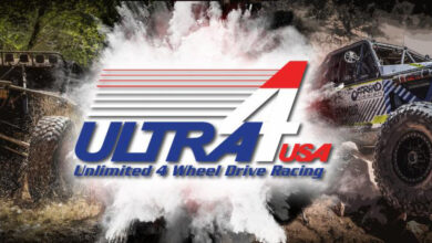 Ultra4 Racing logo with vehicles in background